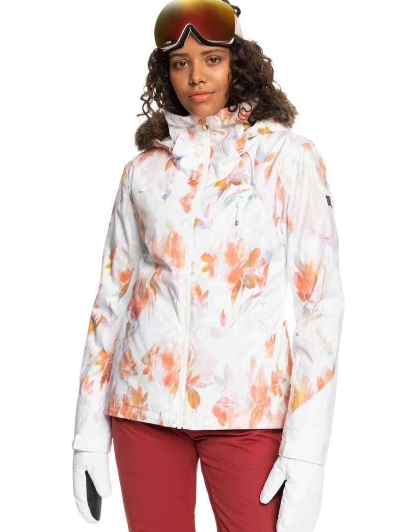 Vestes Snowboard Roxy Jet Ski Premium Insulated Femme Blanche | 520748ZMP