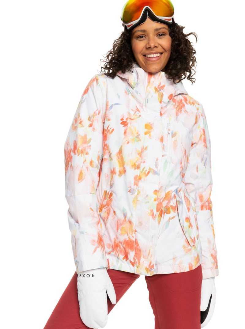 Vestes Snowboard Roxy Jetty Insulated Femme Blanche | 874905DFZ