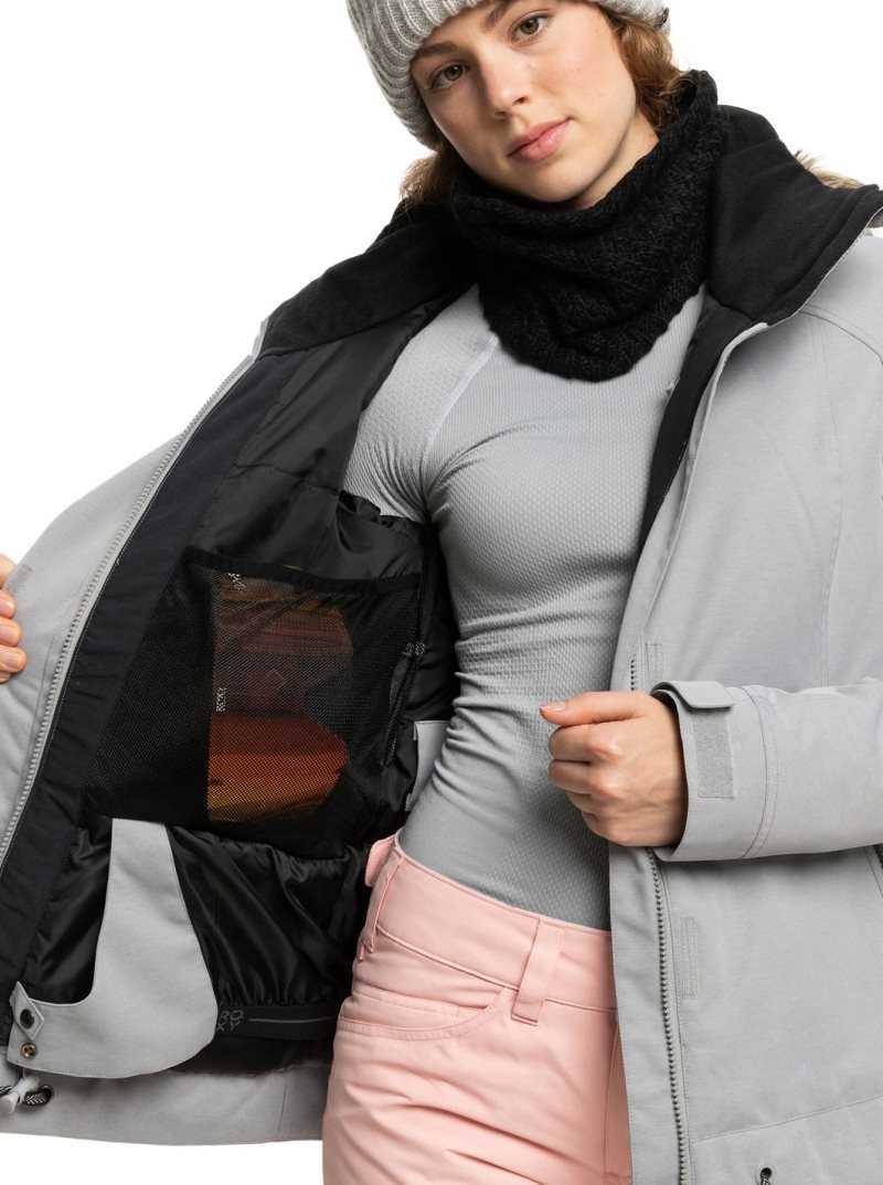 Vestes Snowboard Roxy Meade Insulated Femme Grise | 512498NKO