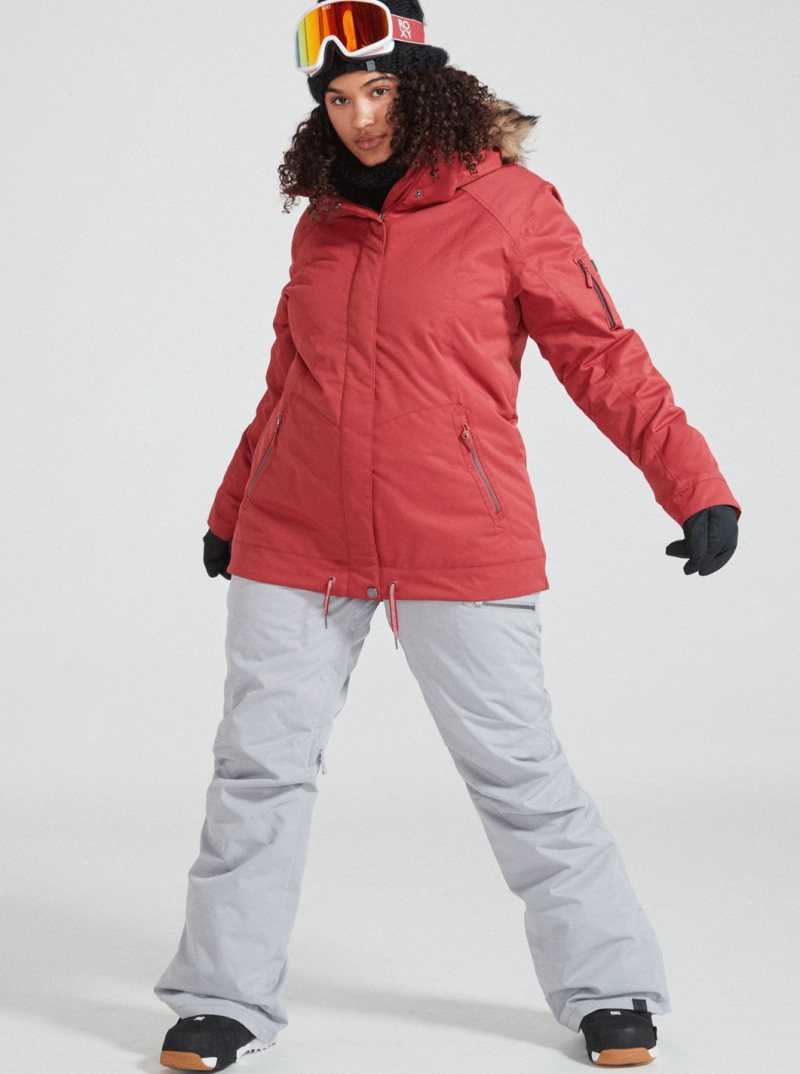 Vestes Snowboard Roxy Meade Insulated Femme Rouge Foncé | 597436LKT