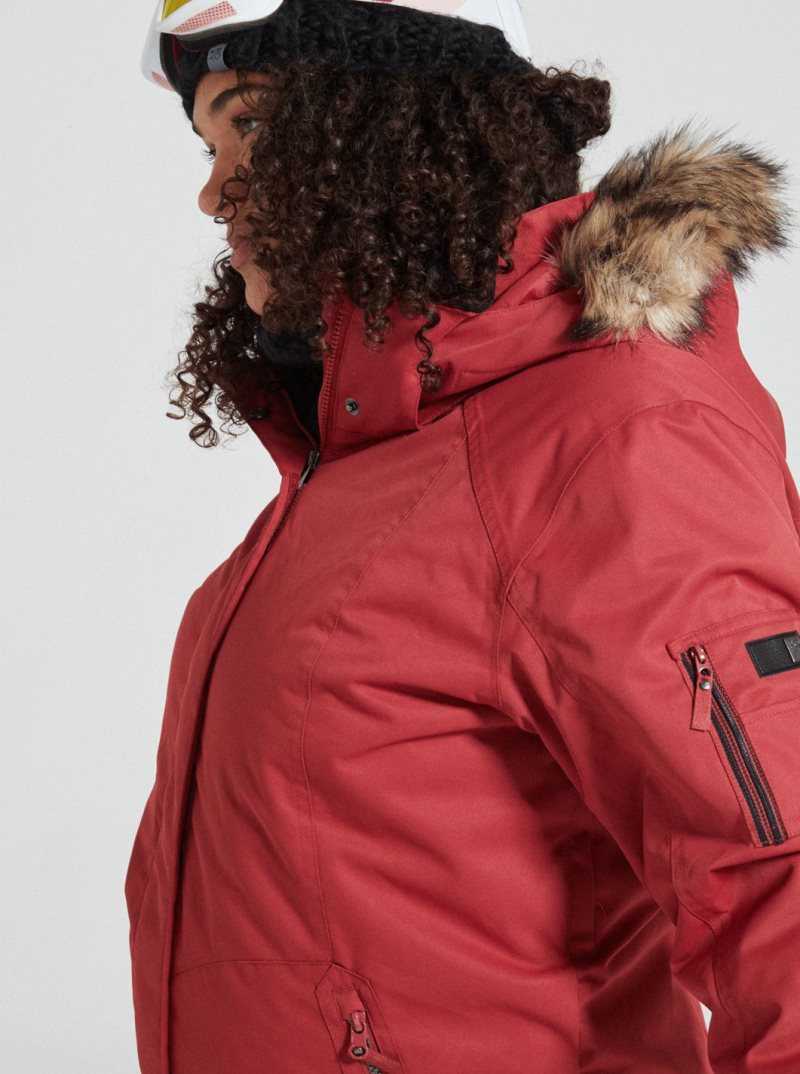 Vestes Snowboard Roxy Meade Insulated Femme Rouge Foncé | 597436LKT