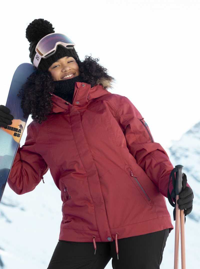 Vestes Snowboard Roxy Meade Insulated Femme Rouge Foncé | 597436LKT