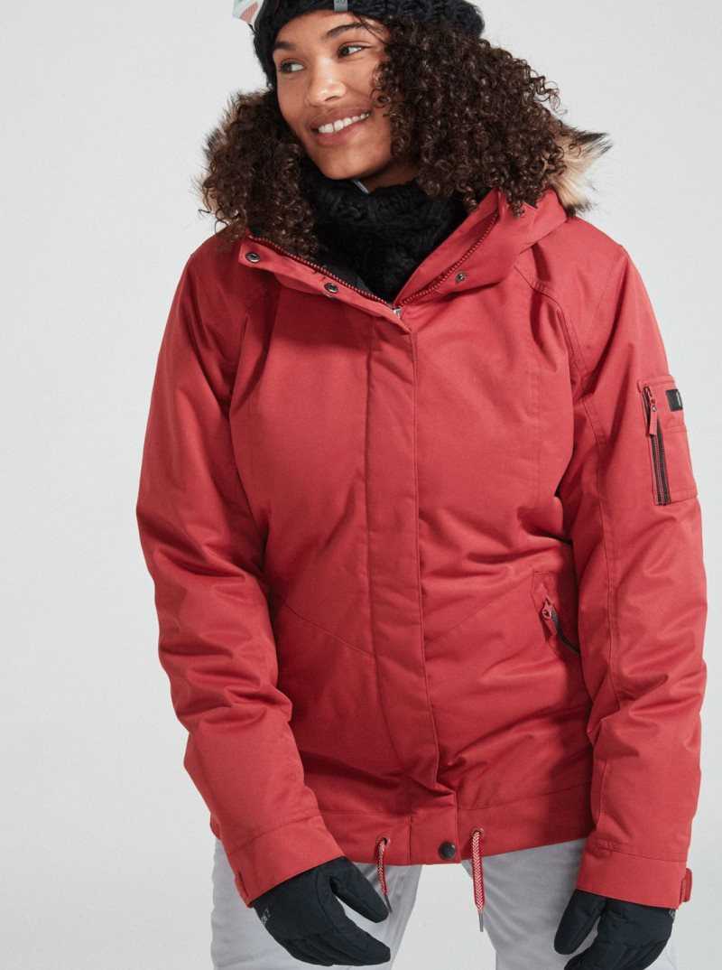 Vestes Snowboard Roxy Meade Insulated Femme Rouge Foncé | 597436LKT
