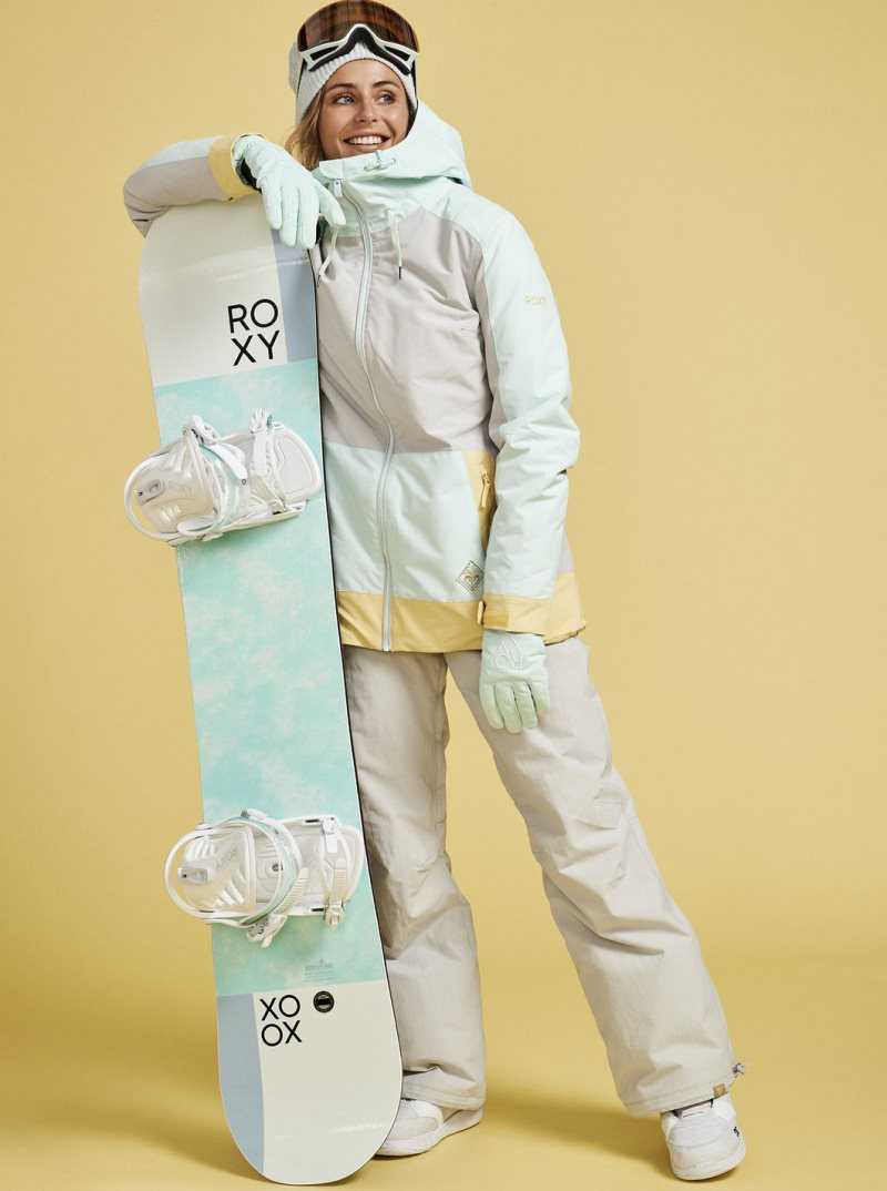 Vestes Snowboard Roxy Ravine Insulated Femme Grise Violette | 329605OAS