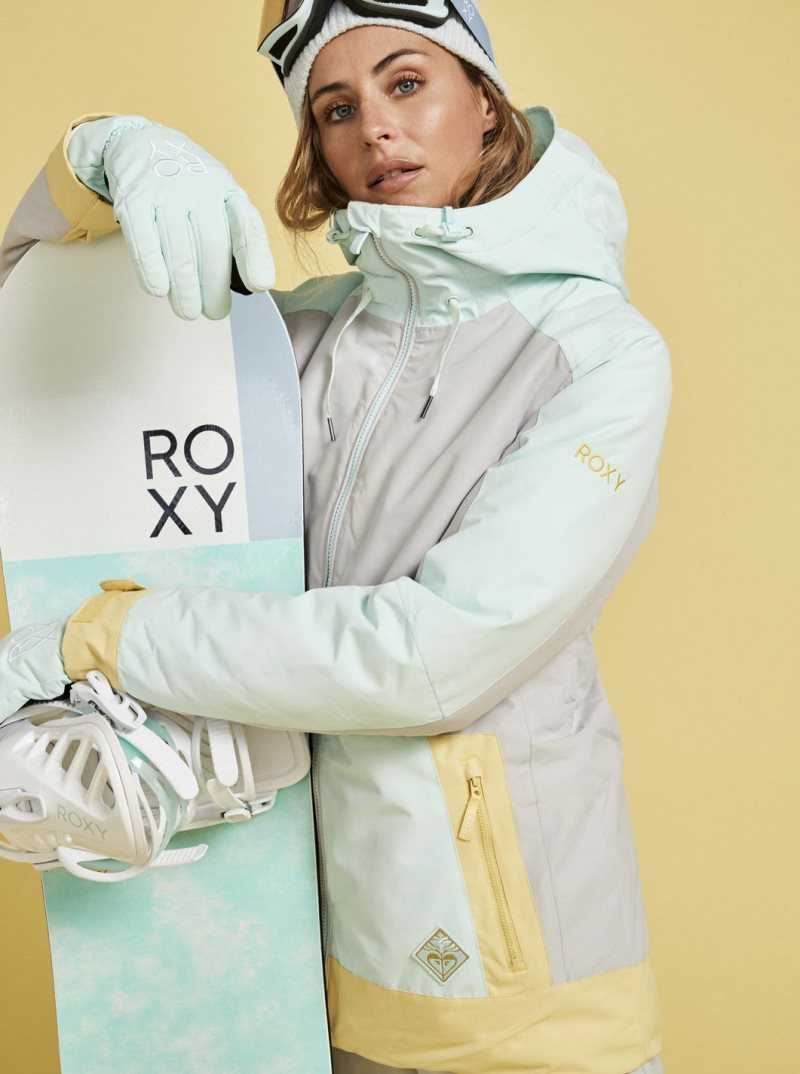 Vestes Snowboard Roxy Ravine Insulated Femme Grise Violette | 329605OAS