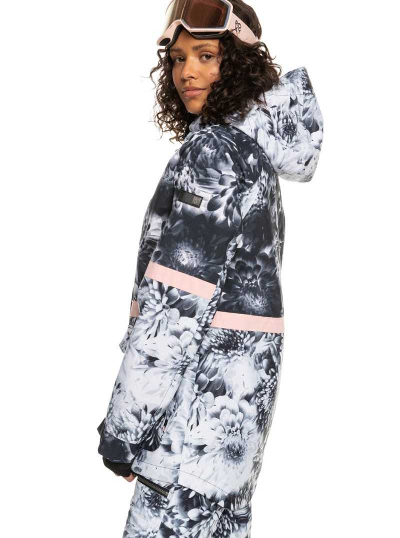 Vestes Snowboard Roxy Ritual Insulated Femme Noir Fleur | 693728FVM
