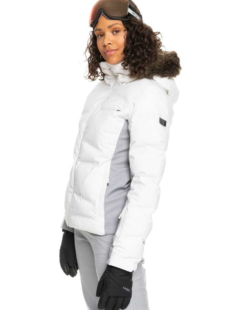 Vestes Snowboard Roxy Snow Storm Insulated Femme Blanche | 843176FQO