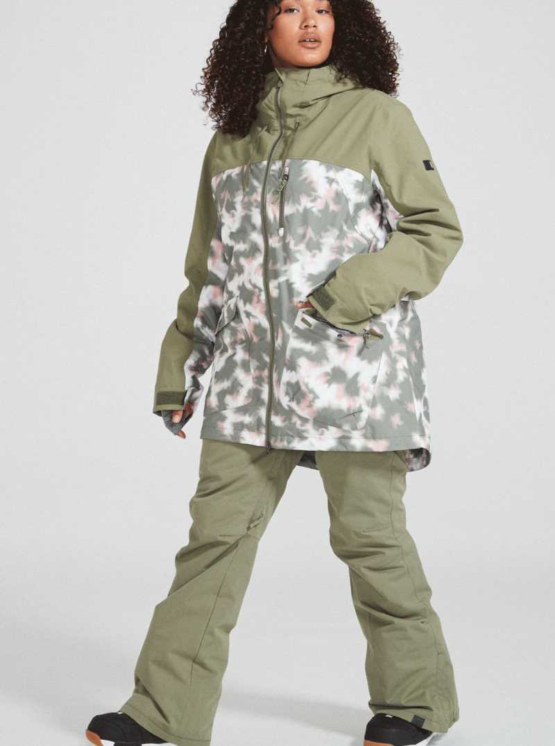 Vestes Snowboard Roxy Stated Insulated Femme Vert Foncé | 639182GBJ