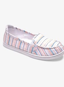 Baskets Roxy Minnow Slip On Femme Blanche Rose Multicolore | 437128XDB