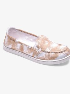 Baskets Roxy Minnow Slip On Femme Blanche Marron | 591708JSN