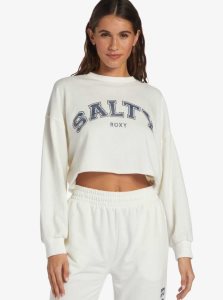 Chandails En Molleton Roxy Morning Hike Crop D Crew Neck Femme Blanche | 634280SEQ