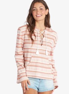 Chandails En Molleton Roxy Paradise Calling Woven Poncho Hoodie Femme Stripes | 654309BUZ