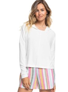 Chandails En Molleton Roxy Sunday Morning Hoodie Femme Blanche | 281643HDZ