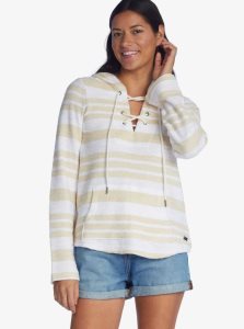 Chandails En Molleton Roxy Surfing Sunshine Poncho Hoodie Femme Blanche | 830274YPV