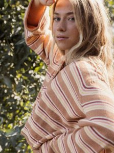 Chandails Roxy Side Swipe Poncho Hoodie Femme Stripes | 276431FHS