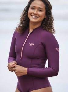 Combinaison En Néoprène Roxy 1mm Performance Cheeky Long Sleeve Femme Rouge Violette Rouge | 203569VXS