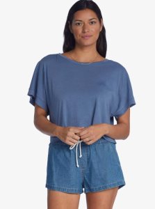 Debardeur Roxy Having Fun T-Shirt Femme Bleu | 059142RQY
