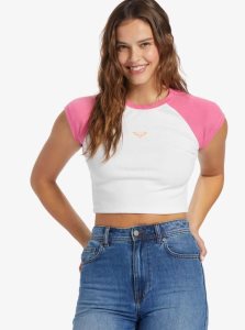 Debardeur Roxy Retro Cropped Raglan Sleeve Baby T-shirt Femme Rose | 096834SWE