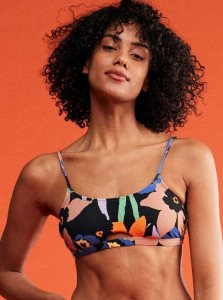 Hauts De Bikini Roxy Color Jam Bralette Femme Grise Foncé Fleur | 524617GAJ