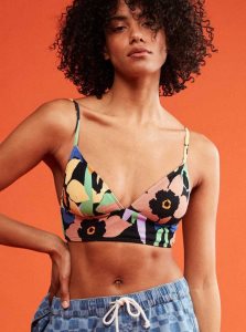 Hauts De Bikini Roxy Color Jam Tank Femme Grise Foncé Fleur | 378062KOE