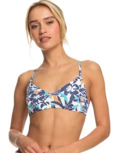 Hauts De Bikini Roxy Printed Beach Classics Athlétiques Triangle Femme Bleu | 964053NCX