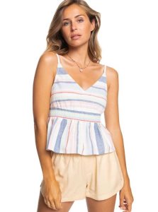 Hauts Roxy About Paradise Lanières Femme Blanche Stripes | 957638PZG