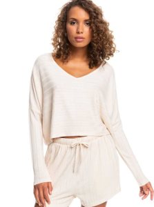 Hauts Roxy Catch Me If You Can Long Sleeve Cropped Femme | 482790TLE