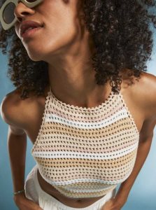 Hauts Roxy Daydreamer Cropped Knit Halter Femme Stripes | 378952ARB