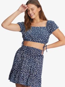 Hauts Roxy Dear Amor Indigo Corta Sleeve Crop Femme Indigo | 853906OWX