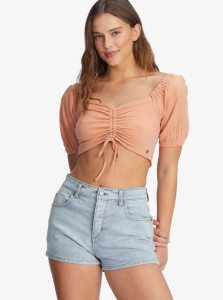 Hauts Roxy Flirty Walk Ruched Crop Femme | 948136WIQ