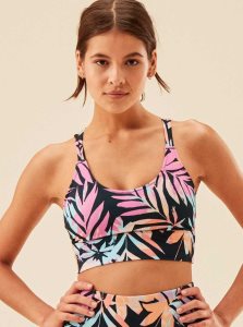 Hauts Roxy Heart Into It Sports Bra Femme Grise Foncé Vert | 790843SGH