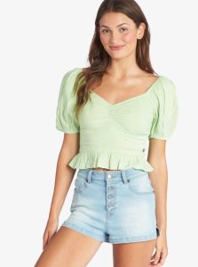 Hauts Roxy Life Mirage Woven Puff Sleeve Femme | 563042RHW