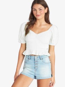 Hauts Roxy Life Mirage Woven Puff Sleeve Femme Blanche | 709854LRM