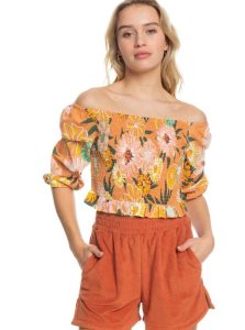 Hauts Roxy Like The Sun Again Woven Off The Shoulder Femme | 197086ITK