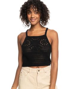 Hauts Roxy Malibu Crush Tricoté Halter Femme Grise Foncé | 693471YEA