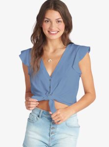 Hauts Roxy Sweeter Than This Knotted Cropped Femme | 013426LXE