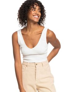 Hauts Roxy Time To Move Rib Knit Lanières Femme Blanche | 687319KMD