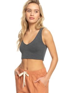 Hauts Roxy Time To Move Rib Knit Lanières Femme Grise Foncé | 932754TSE