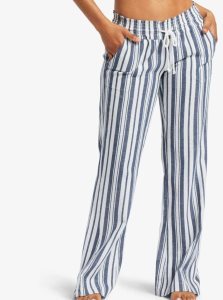 Pantalon Roxy Oceanside Flared Femme Indigo Stripes | 048721QXE