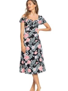 Peignoir Roxy Canyon Moon Corta Sleeve Midi Femme Grise Foncé | 317452WJE