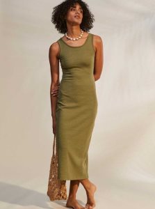 Peignoir Roxy Good Keepsake Lanières Midi Femme Vert Olive Vert | 073126MDX