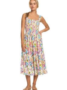 Peignoir Roxy Honeymoon Avenue Printed Midi Femme Blanche | 305912MPG