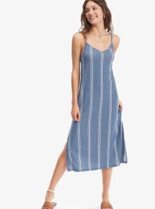 Peignoir Roxy Promised Land Lanières Midi Femme Bleu Stripes | 268453TZE