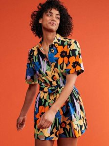 Peignoir Roxy Real Yesterday Romper Femme Grise Foncé Fleur | 129360FVW