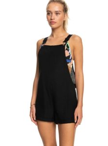 Peignoir Roxy Silver Sky Again Dungaree Shorts Femme Grise Foncé | 621580QZV