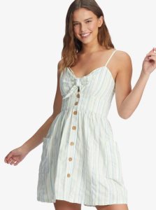 Peignoir Roxy Under The Cali Sun Lanières Buttoned Femme Vert Stripes | 120538SJX