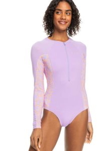 Rashguards Roxy Onesie Long Sleeve Swimsuit Femme Violette Rose | 024879LAQ