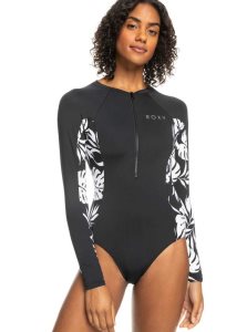 Rashguards Roxy Onesie Long Sleeve Swimsuit Femme Grise Foncé | 069154JGR