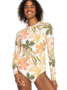 Rashguards Roxy Onesie Long Sleeve Swimsuit Femme Blanche | 891457NIQ
