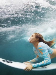 Rashguards Roxy Pro Nose Ride Long Sleeve Cropped Femme Bleu | 451608USX
